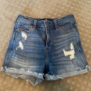 hollister high rise denim short